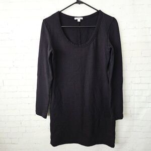 Standard James Perse Long Sleeve Black Dress Size 2 / Medium Sheath Ribbed